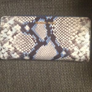 Michael Kors blue python wallet